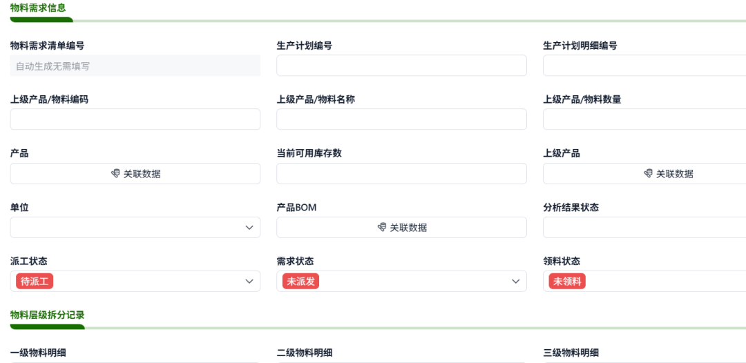 物料需求信息与齐套分析